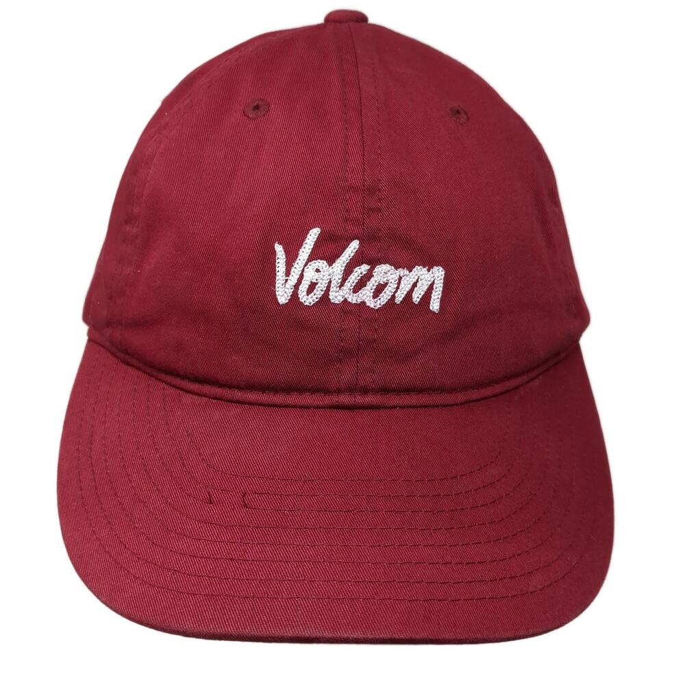 Volcom Slideback Hat Red One Size Embroidered Spe… - image 1